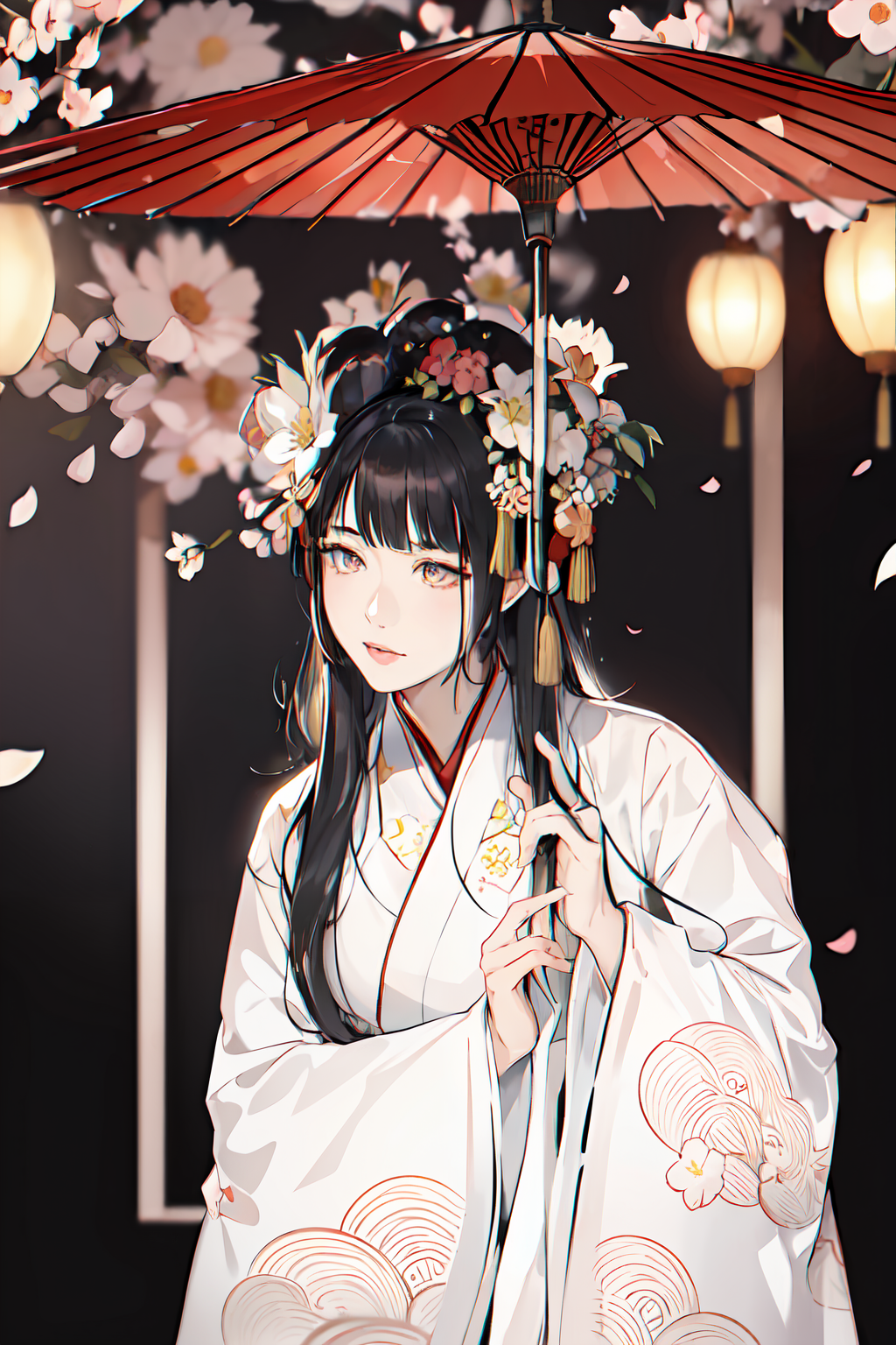 樱花下的和服少女